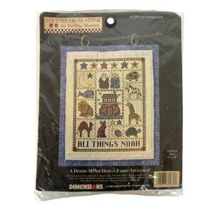 Dimensions All Things Noah Counted Cross Stitch Kit 9x11 by Debbie Mumm 1995